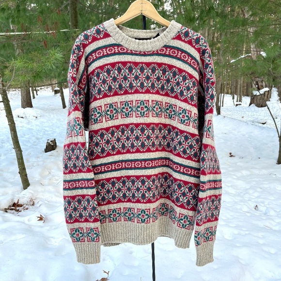 90s Eddie Bauer Wool Blend Fair Isle Knit Sweater